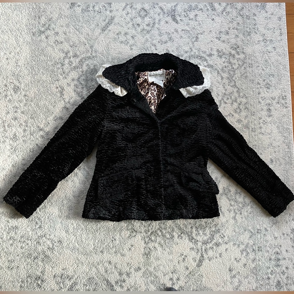 1990s Black Faux Fur Jacket